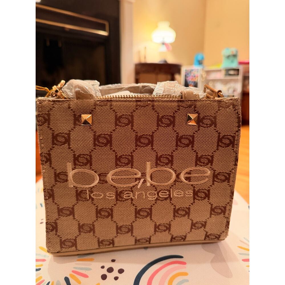 Bebe Talulla Mini Satchel Beige Comes With Crossbody Strap